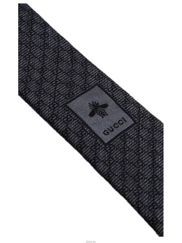 Interlocking G Silk Wool Tie Black - GUCCI - BALAAN 4