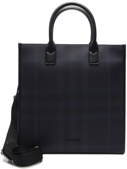 Slim Vertical Denny Tote Bag Navy - BURBERRY - BALAAN 2