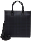 Slim Vertical Denny Tote Bag Navy - BURBERRY - BALAAN 3