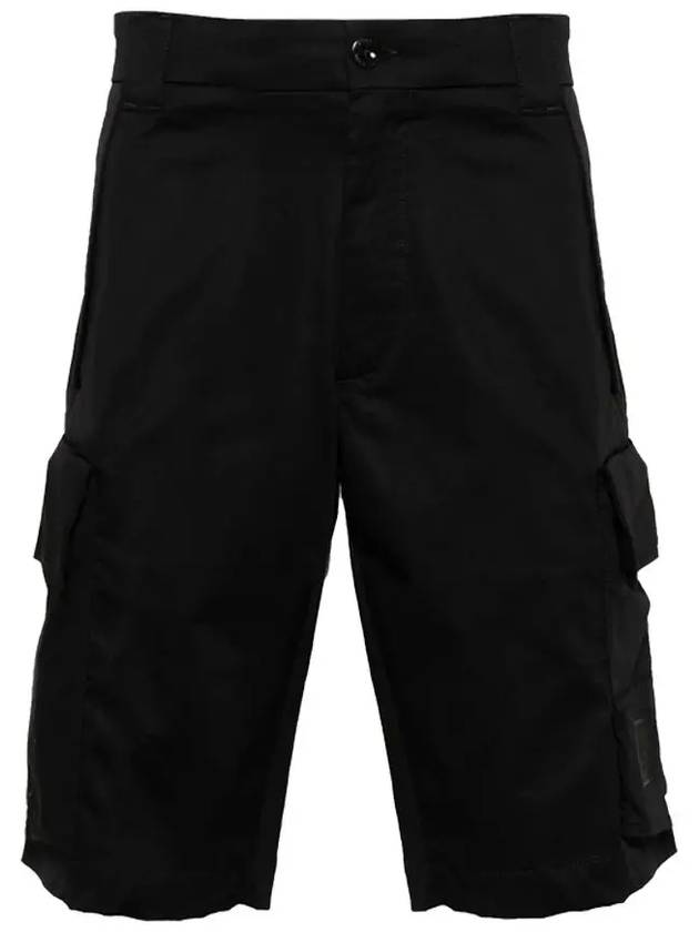 Metropolis Series Stretch Sateen Cargo Shorts Black - CP COMPANY - BALAAN 3