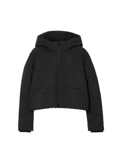 Cropped Nylon Quilted Hooded Jacket Black - BURBERRY - BALAAN 2