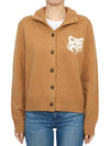 Fox Head Intarsia High Neck Cardigan Sequoia - MAISON KITSUNE - BALAAN 3