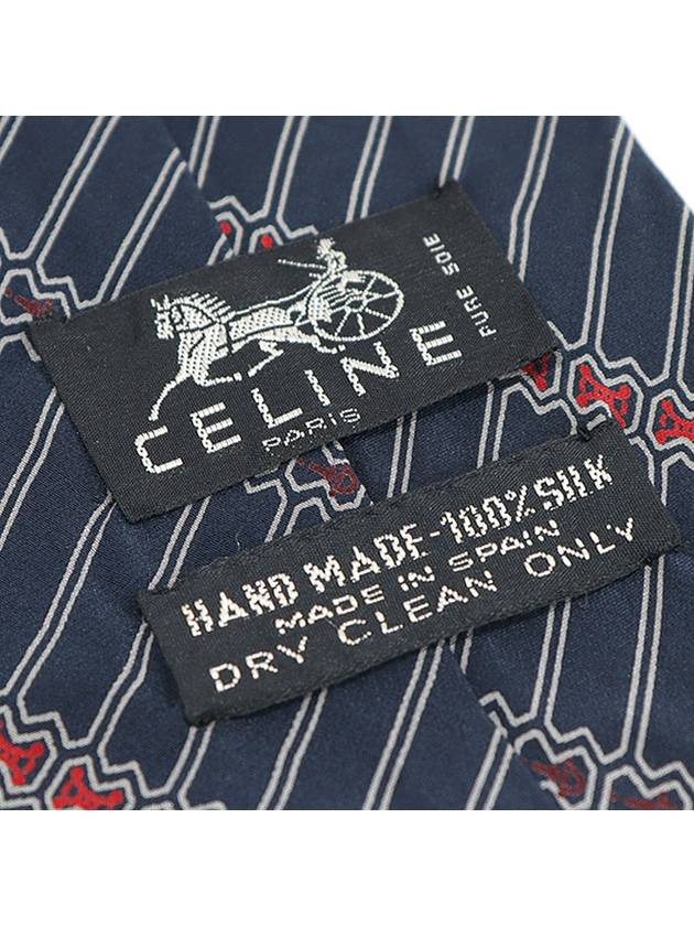 100 silk navy triope striped pattern tie - CELINE - BALAAN 7