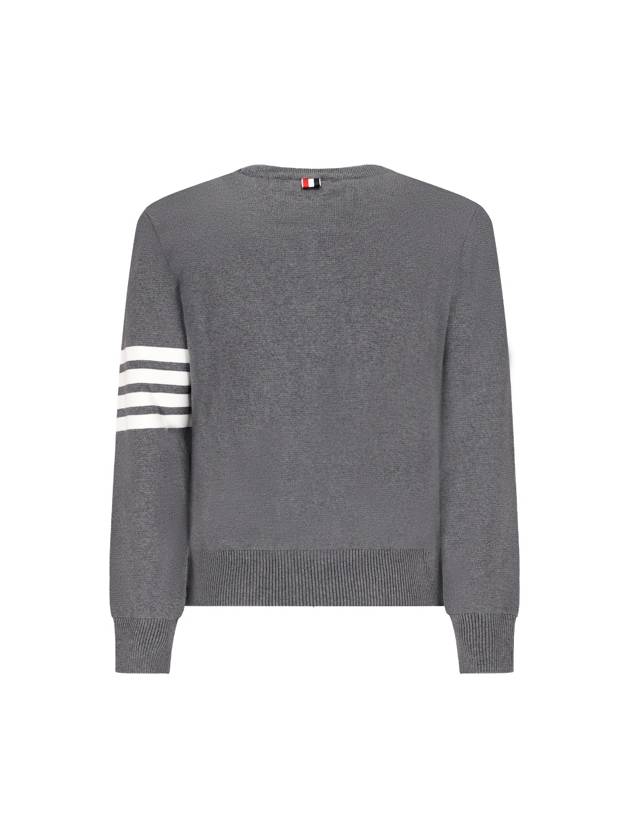 4 Bar Armband Milano Stitch Knit Top Mid Grey - THOM BROWNE - BALAAN 4