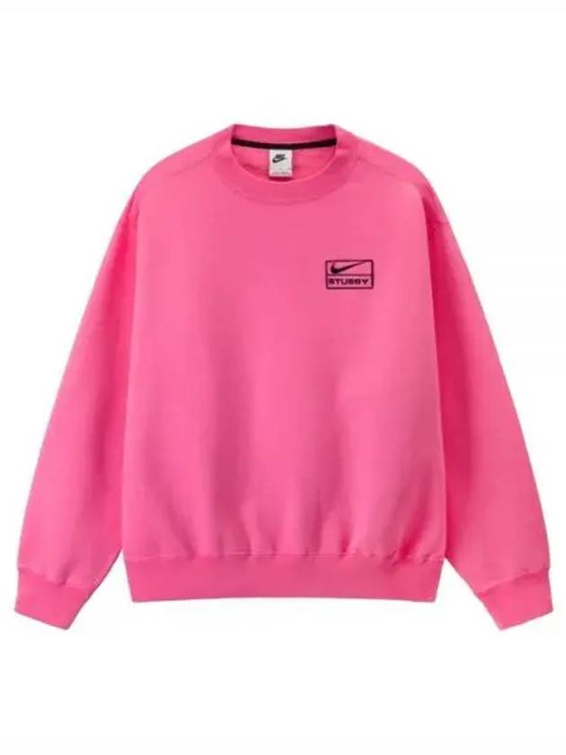 Washed Fleece Crew Neck Sweatshirt Lotus Pink - NIKE - BALAAN 2