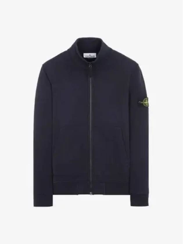 Wappen Patch Cotton Fleece Zip-up Jacket Navy - STONE ISLAND - BALAAN 2