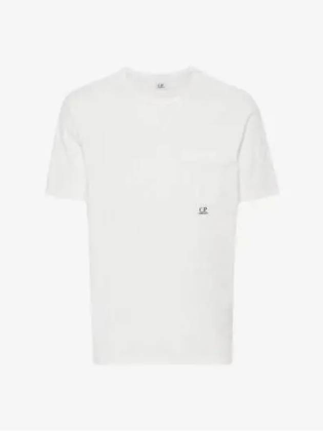 24/1 Jersey Garment Dyed Pocket Short Sleeve T-Shirt White - CP COMPANY - BALAAN 3