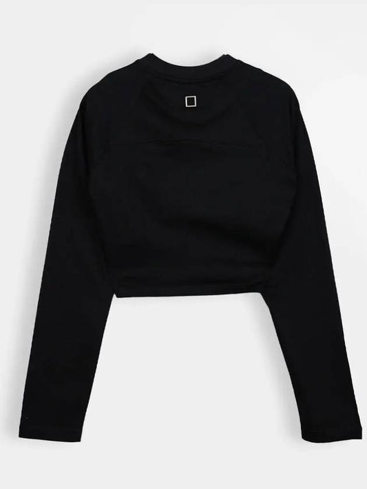 Women s Long Sleeve Cropped T Shirt Black M241TS18720B - WOOYOUNGMI - BALAAN 1