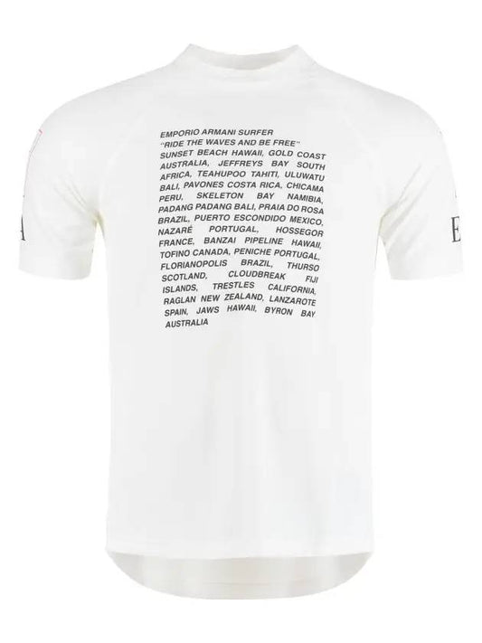 Logo Print Short Sleeve T-Shirt White - EMPORIO ARMANI - BALAAN 1