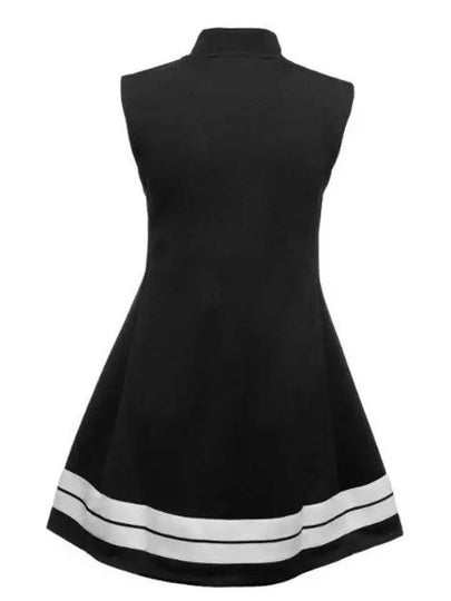 Women s logo printing half zip up sleeveless track dress black PWDB094C99FAB00 1001 - PALM ANGELS - BALAAN 2