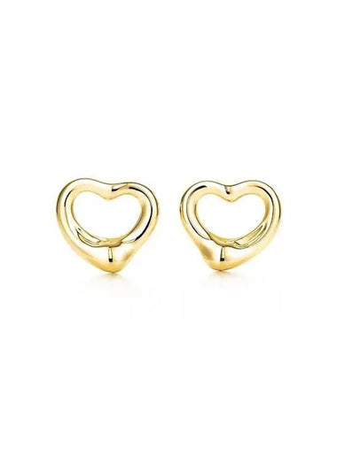 Elsa Peretti open heart stud earrings yellow gold 11mm 12318936 - TIFFANY & CO. - BALAAN 1