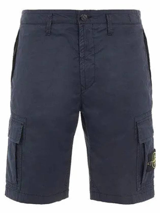 Cotton Twill Bermuda Cargo Shorts Navy - STONE ISLAND - BALAAN 2