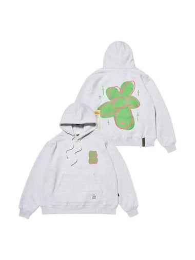 GRAFFITI FLOWER OVERSIZED HOODIE WHITE MELANGE Melange gray 271567 - STIGMA - BALAAN 1