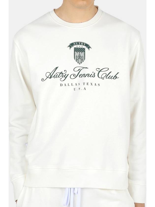 Tennis Club Badge Round Neck Sweatshirt White - AUTRY - BALAAN 3