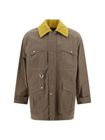 Waxed Cotton Blouson Jacket Beige - FENDI - BALAAN 1