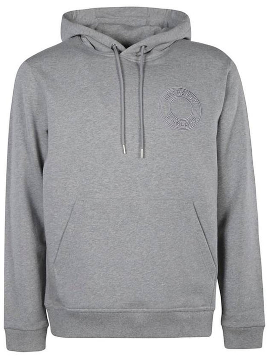 logo embroidered jersey hoodie gray - BURBERRY - BALAAN.