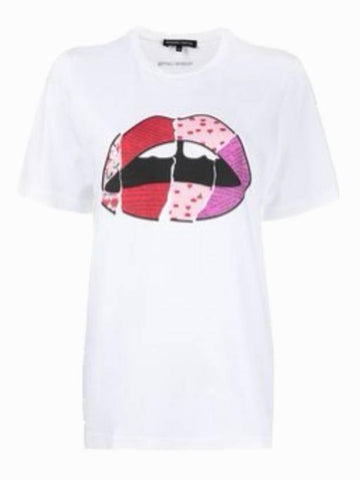 Women's Alex Collage Lip Print TShirt TEE495 - MARKUS LUPFER - BALAAN 1