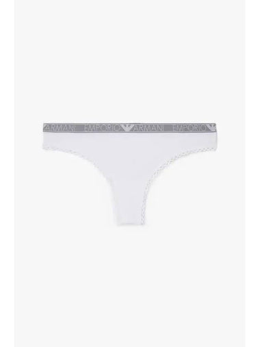 UNDERWEAR Women s Flower Embroidery Brazilian Briefs White - EMPORIO ARMANI - BALAAN 1