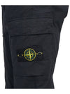 Stretch Cotton Tela Paracadute Cargo Straight Pants Navy Blue - STONE ISLAND - BALAAN 10