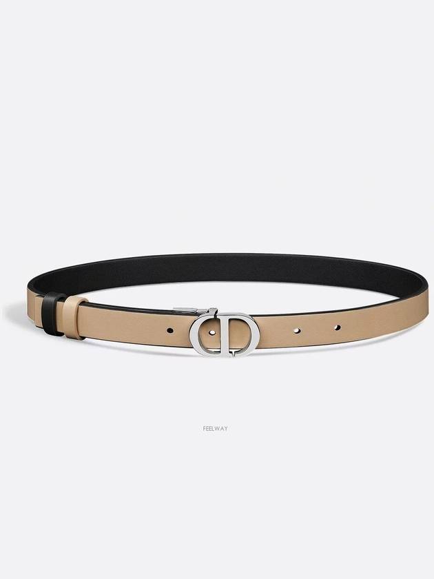 30 Montaigne Reversible Belt Black Biscuit Smooth - DIOR - BALAAN 2