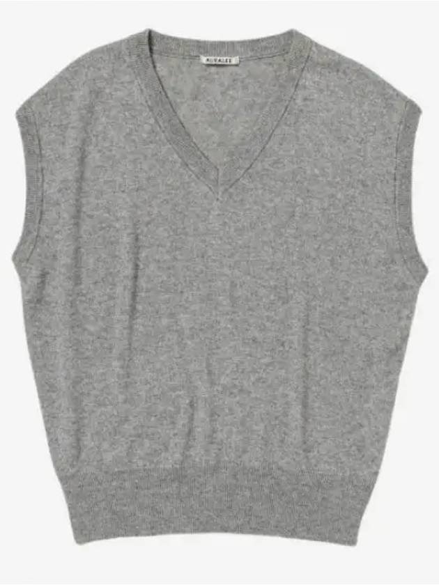 Super Fine Cashmere Silk Knit Vest Top TOPGRAY A24SV03SC - AURALEE - BALAAN 1