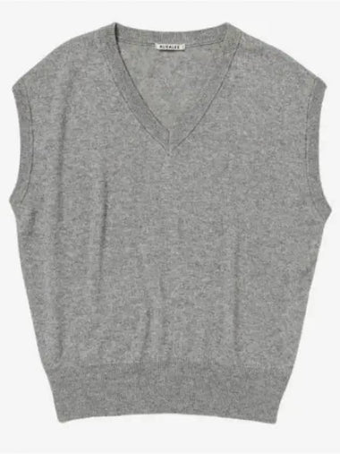 Super Fine Cashmere Silk Knit Vest Top TOPGRAY A24SV03SC - AURALEE - BALAAN 1