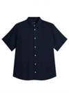 Regular Light Tencel Short Sleeve Shirt Navy - J.LINDEBERG - BALAAN 2