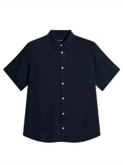 Regular Light Tencel Short Sleeve Shirt Navy - J.LINDEBERG - BALAAN 2