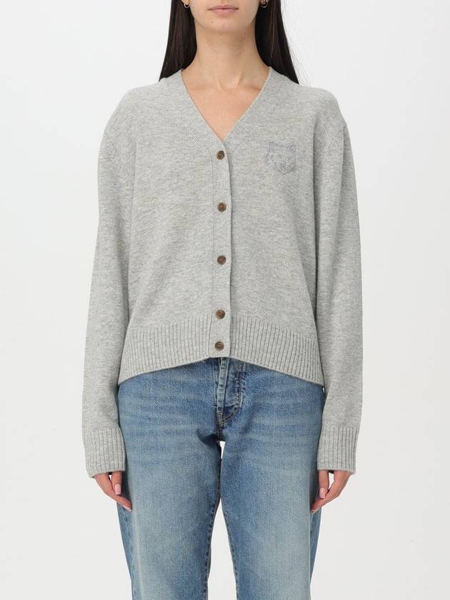 Embroidery Bold Fox Head Cardigan Grey - MAISON KITSUNE - BALAAN 2