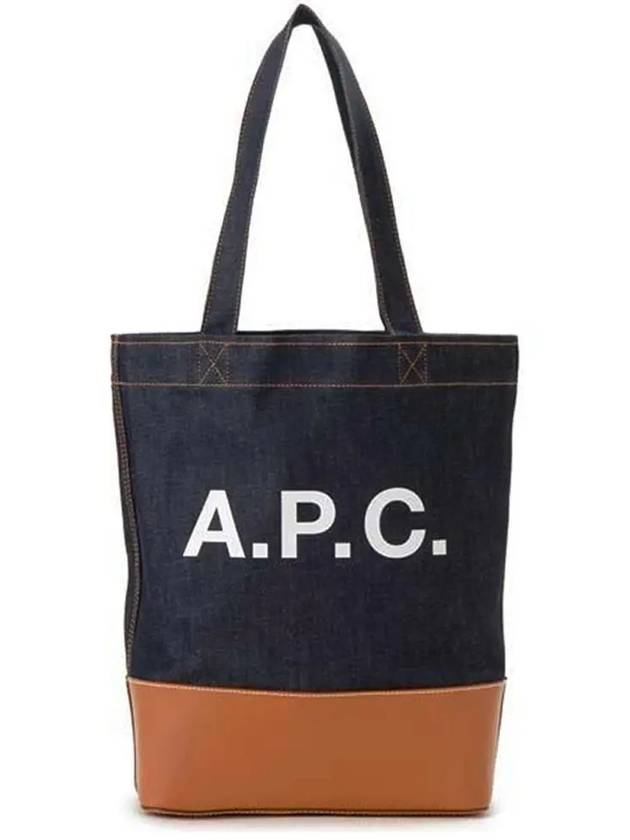 Logo Denim Axelle Tote Bag Navy - A.P.C. - BALAAN 3