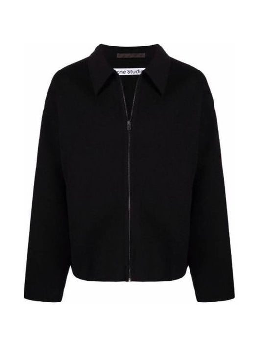 Doverio Double Wool Zip-up Jacket Black - ACNE STUDIOS - BALAAN 1