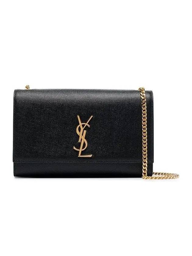 Monogram Kate Chain Gold Hardware Medium Cross Bag Black - SAINT LAURENT - BALAAN 3