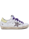 Women's Glitter Yellow Tab Superstar Sneakers - GOLDEN GOOSE - BALAAN 1