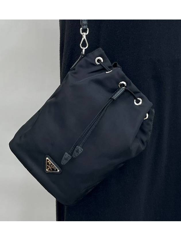 Re-Nylon Drawstring Pouch Black - PRADA - BALAAN 8