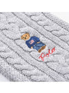 Embroidered Bear Cable Knit Wool Muffle Grey - POLO RALPH LAUREN - BALAAN 4