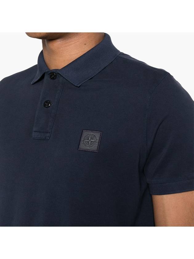 Wappen Cotton Short Sleeve Polo Shirt Navy - STONE ISLAND - BALAAN 5