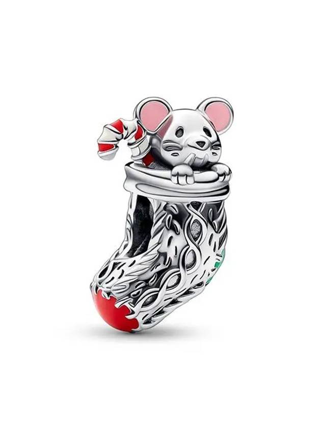 Festive Mouse Stocking Charm Silver - PANDORA - BALAAN 1