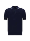 Stripe Trim Polo Shirt Blue - BRUNELLO CUCINELLI - BALAAN 2