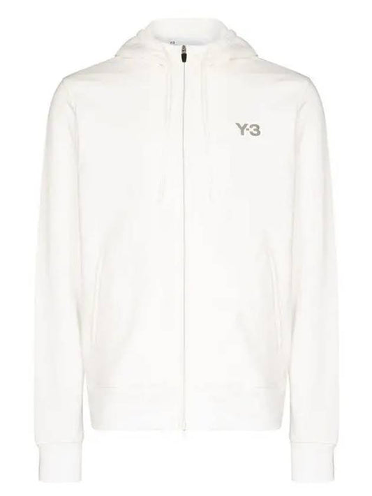 Logo Graphic Print Zip Up Hoodie White - Y-3 - BALAAN 2