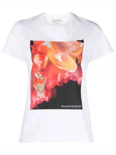 Graphic Printed Crewneck Short Sleeve T-Shirt White - ALEXANDER MCQUEEN - BALAAN 2