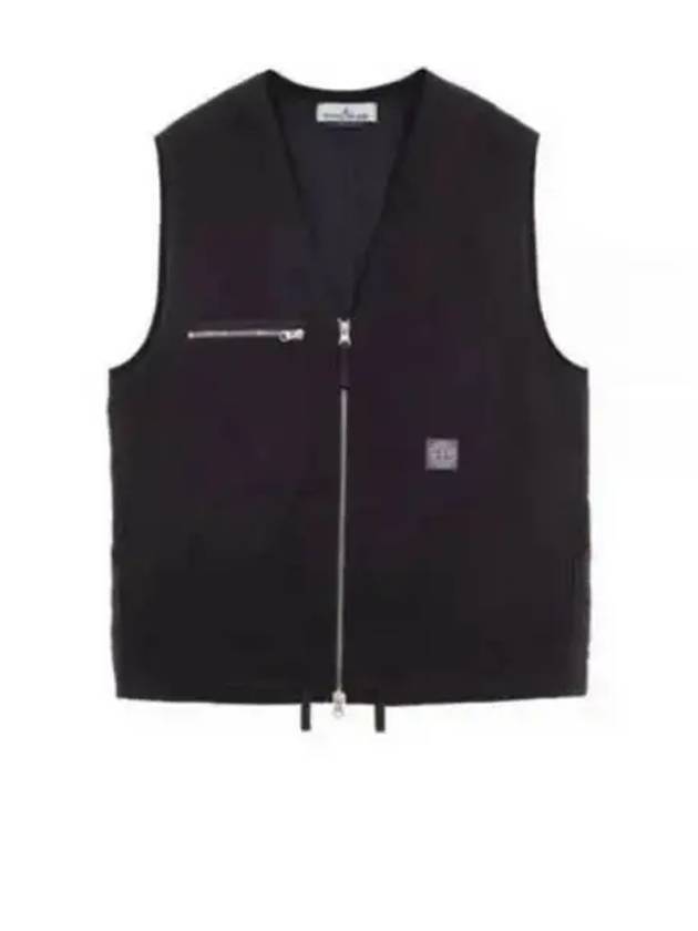 Cupro Cotton Twill TC Logo Patch Vest Black - STONE ISLAND - BALAAN 2