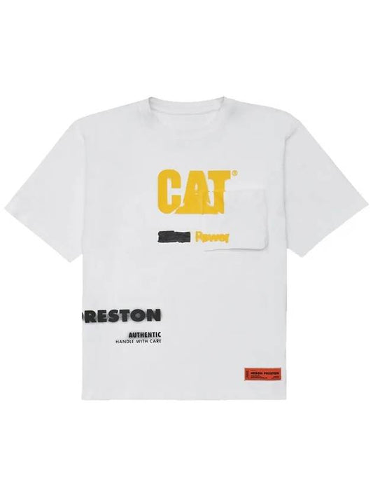 Heron Preston White Yellow Overfit Short Sleeve T-Shirt HMAA028 S21JER001 0118 - HERON PRESTON - BALAAN 1