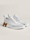 Bouncing Sneakers Calfskin Suede Goatskin Blanc - HERMES - BALAAN 8