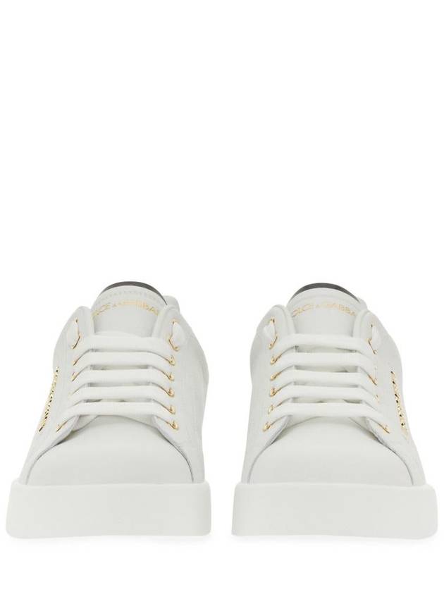 Women's Calfskin Nappa Portofino Sneakers White - DOLCE&GABBANA - BALAAN 5