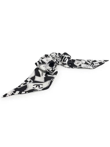 Black White Silk Ribbon Hair Chouchou 3ET1538 - CHANEL - BALAAN 1