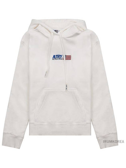 Embroidered Iconic Logo Cotton Hoodie White - AUTRY - BALAAN 2