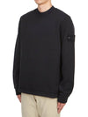 Ghost Piece Cotton Jersey Crew Neck Sweatshirt Navy - STONE ISLAND - BALAAN 3