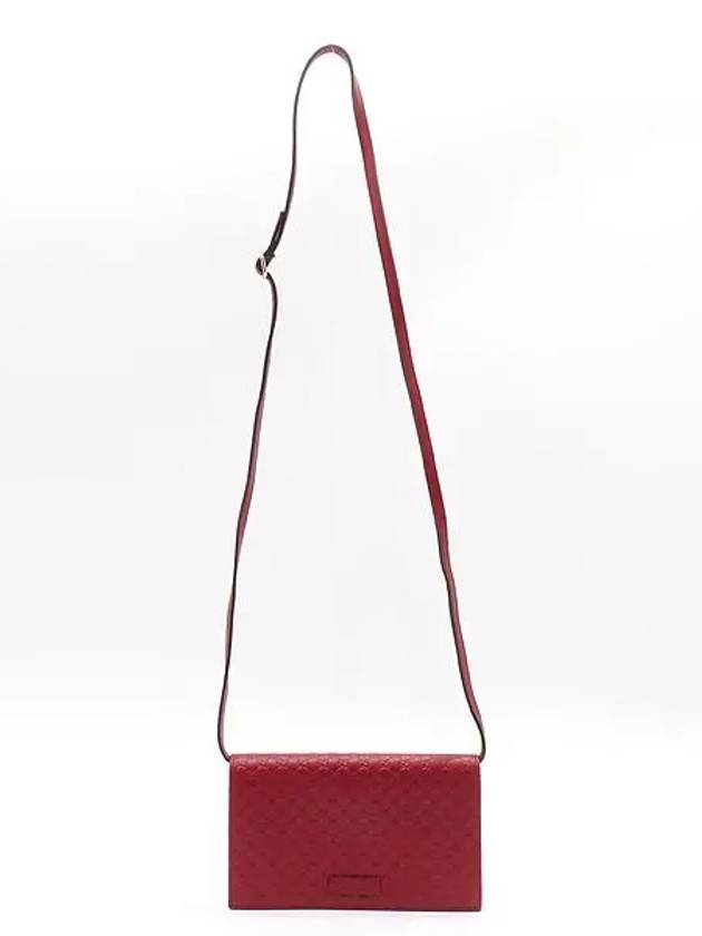 466507 Red Micro Cima Leather Clutch and Mini Cross Bag - GUCCI - BALAAN 3