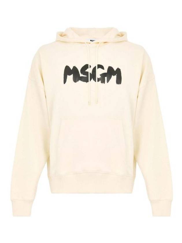 Brushstroke Logo Hoodie Cream - MSGM - BALAAN 2