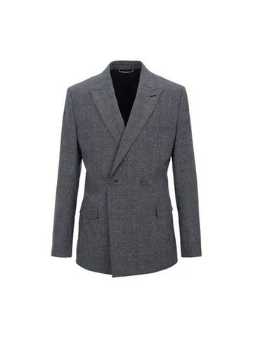 Homme Prince of Wales Double Jacket Gray 023C241C5633 - DIOR - BALAAN 1